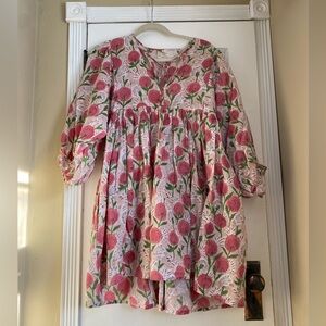 Adorable Indian Cotton Block Print Mini Dress